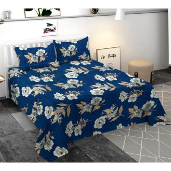 Glace Cotton Elastic Fitted Double Bedsheet Queen Size