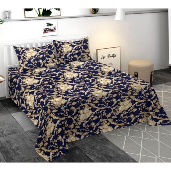 Glace Cotton Elastic Fitted Double Bedsheet Queen Size