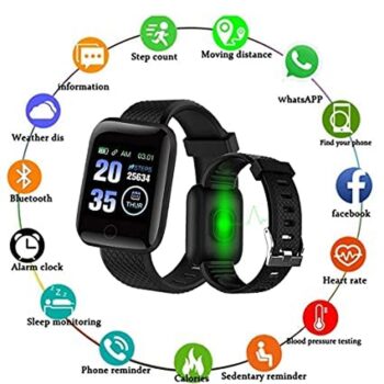 ID116 Bluetooth Smart Fitness Band Watch with Heart Rate Activity Tracker, Step and Calorie Counter, Blood Pressure, OLED Touchscreen Unisex1