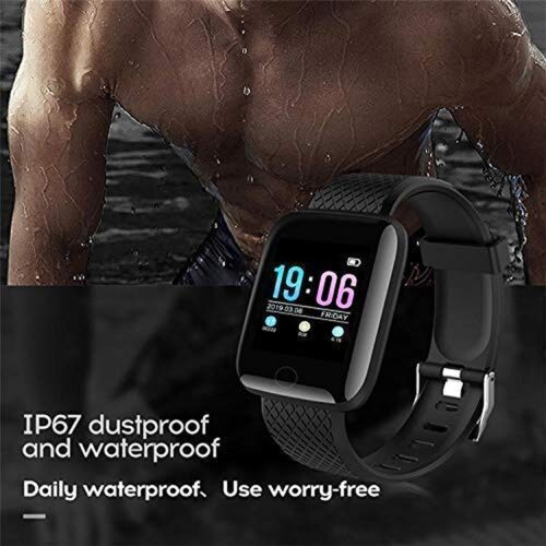 ID116 Bluetooth Smart Fitness Band Watch with Heart Rate Activity Tracker Step and Calorie Counter Blood Pressure OLED Touchscreen