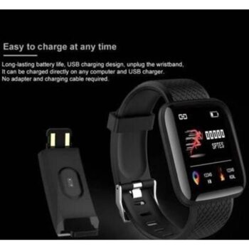 ID116 Plus Smart Bracelet Fitness Tracker Color Screen Smartwatch Heart Rate Blood Pressure Pedometer Sleep Monitor
