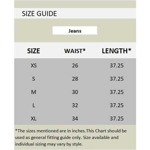 Chart Women Jeans