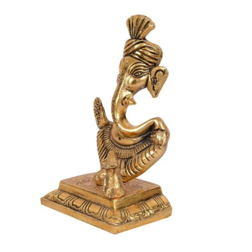 Oxide Metal Lord Ganesha Idol Statue with Turban Pagdi Ganesh Showpiece for Home Decor Mandir Pooja 3
