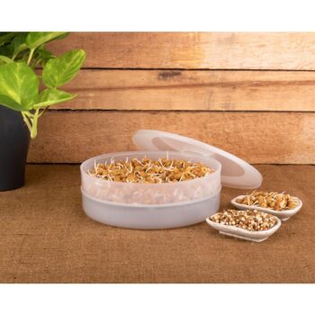 Plastic Sprout Maker with 2 Layer Bowl, Organic Home Making Fresh Sprouts Beans for Living Healthy Life Sprout Maker 2 Bowl Sprout Maker for Home. 