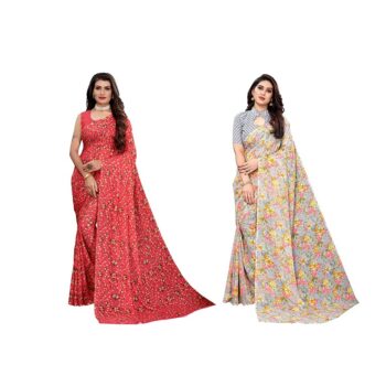 Special Printed Georgette Sarees (Pack of 2)