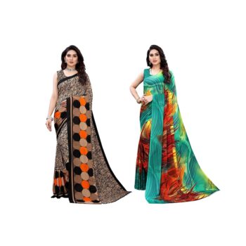 Special Printed Georgette Sarees (Pack of 2)