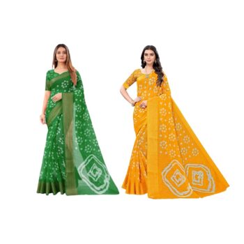 Stunning Printed Silk Saree (Pack of 2)