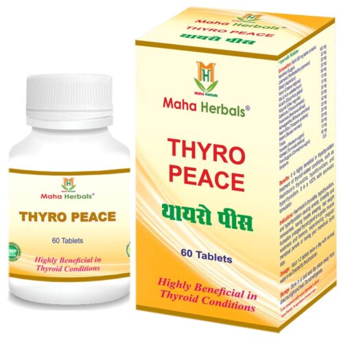 Maha Herbals Thyro Peace Tablets, Ayurvedic Medicine for Hashimoto Thyroiditis - 60 Capsules