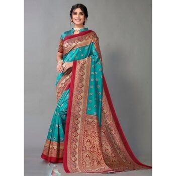 Trendy Printed Silk Saree 1