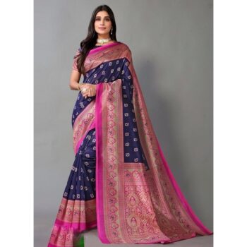 Trendy Printed Silk Saree