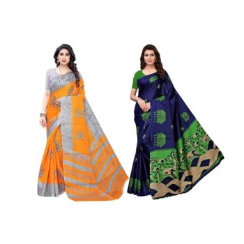 Unique Khadi Printed Silk Saree (Pack of 2) 1