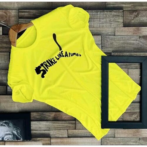 Men's Polyester Activewear Sports Tshirt - Yellow
