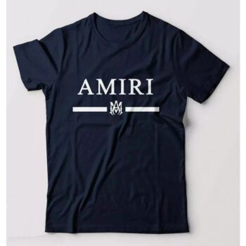 Men Cotton Amiri T-Shirt - Navy Blue