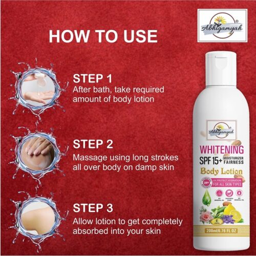 Abhigamyah Whitening body lotion SPF15 Skin Lighten brightening cream 200 ml. Pack Of 1 2