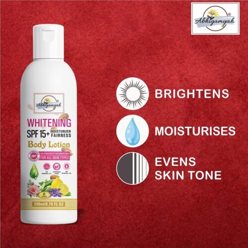 Abhigamyah Whitening body lotion SPF15 Skin Lighten brightening cream 200 ml. Pack Of 1 3