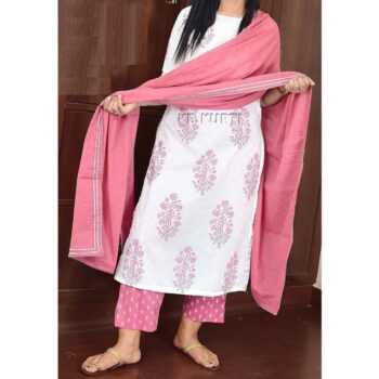 Attractive Printed Cotton Kurti Pant Set
