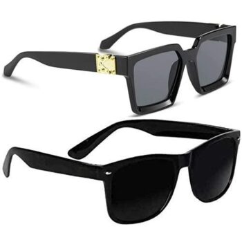 Combo of Black and Square Black Sunglass Golden Touch 1