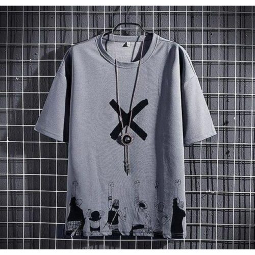 Cotton Blend Printed Half Sleeves Men T-Shirt - Grey Melange