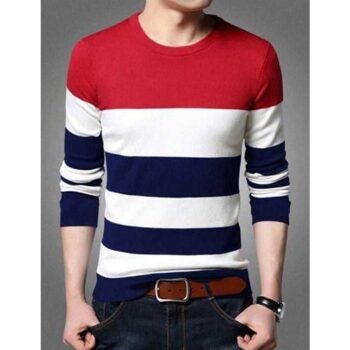 Cotton Blend Solid Half Sleeves T-Shirts for Men - Red