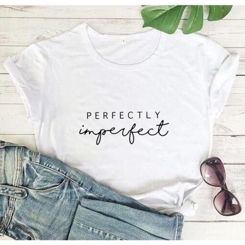 Cotton Blend Typography Print  T-Shirt For Women