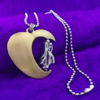 Couple Silver Plated Pendant With Chain