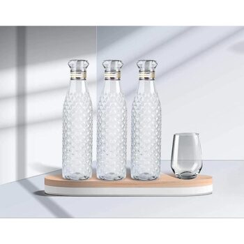 Crystal Clear Water Bottle for Fridge, for Home Office Gym School Boy, Unbreakable 1000 ml Bottle (Pack of 3) 1