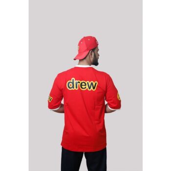 Drifit Polyester Half Sleeves Drew T-Shirt For Men- Red 1