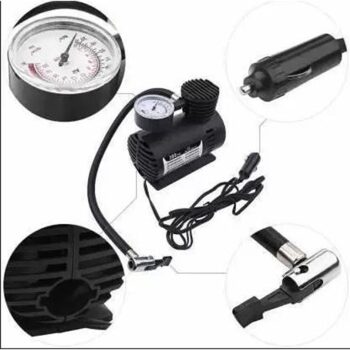 Electric Air Compressor Inflator Pump for car, Bike, tubeless tyre. 12V 300 PSI air Pump for Bicycle, Football, Basketball 1