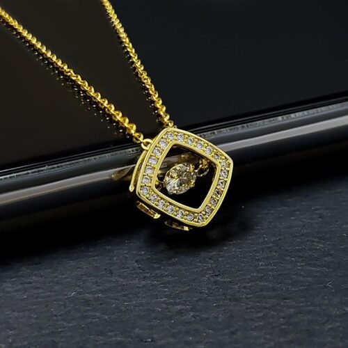 Elegant American Diamond Pendant With Chain