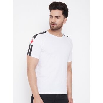 Gritstones Cotton Jersey Solid Half Sleeves Men T-Shirt -White 1