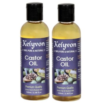 Kelyvon 100% Pure and Natural Castor Oil 200ml (Pack of 2)