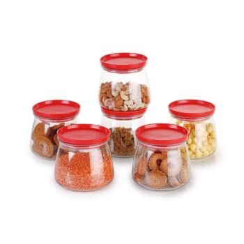 Kitchenware Red Handi Plastic Container Jar 900 ml (Set Of 6) 1
