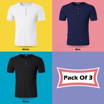 LazyChunks T-Shirt Cotton Half Sleeve For Men (Pack Of 3) (1)