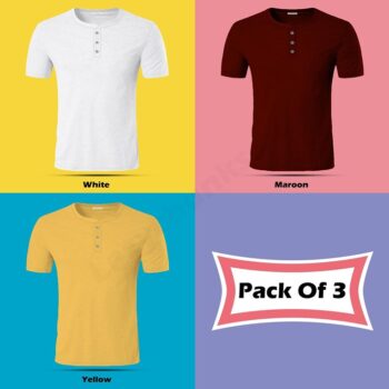 LazyChunks T-Shirt Cotton Half Sleeve For Men (Pack Of 3)