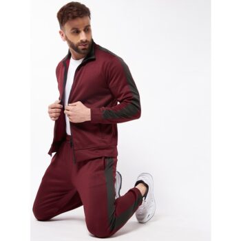 Lycra Blend Solid Full Sleeves Regural Fit Men Track Suit