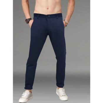 Lycra Solid Slim Fit Casual Chinos 1