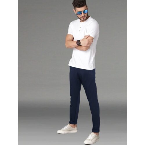 Lycra Solid Slim Fit Casual Chinos 5 3