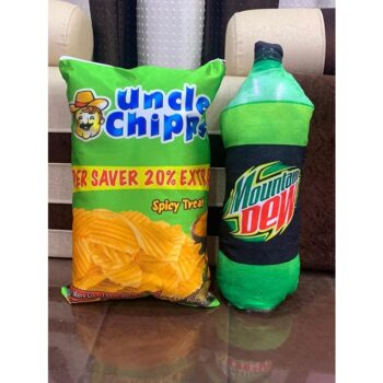 Mountain Dew Pillow | Combo Chips & Bottle Pillows (Pack of 2)