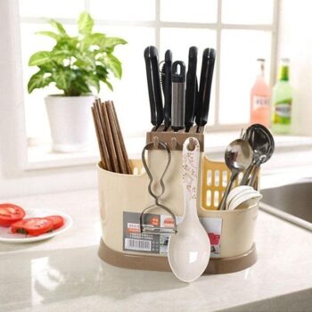 Multi Function Self Draining Lightweight Chopsticks Basket for Spoons, Knife & Other Kitchen Cutlery Stand 5