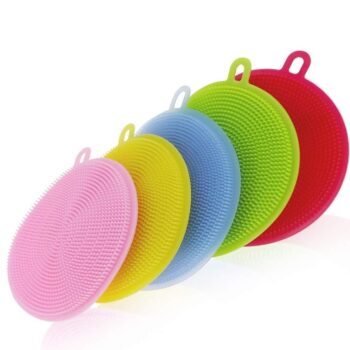 _Non Stick Silicone Dishwashing Scrubber(Pack of 4)