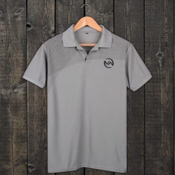 Poly Cotton Printed Half Sleeve Men Polo T-shirt - Grey