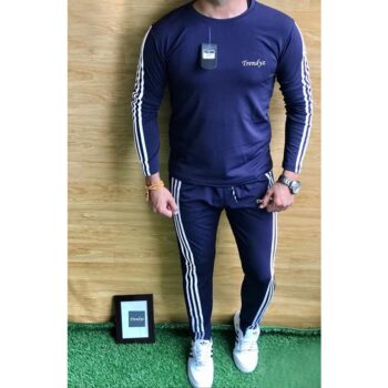 Poly Cotton Solid With Side Stripes Full Sleeves Tracksuit (1)