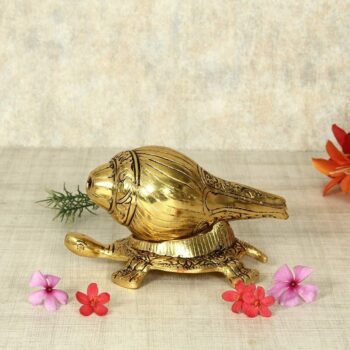 Sankha Tortoise Beautiful Gold Polish Showpiece 1
