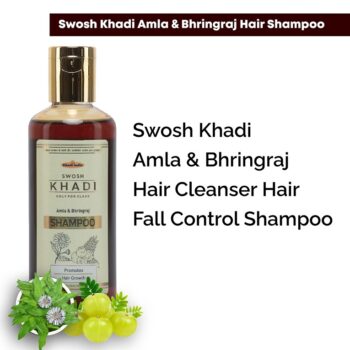 Swosh Khadi Amla Bhringraj Hair Cleanser Hair Fall Control Shampoo 210 ML 4