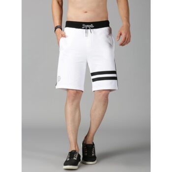 UrGear Cotton Blend Color Block Men Shorts - White 1