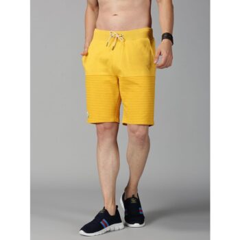 UrGear Cotton Blend Stripes Regular fit Men Shorts - Yellow 1