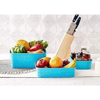 Vegetable & Fruit Plastic Basket Set (3 in 1) 1