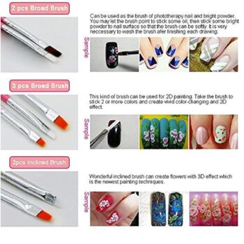 15 Pcs Paint Brushes Painting Brushes Set Professional Round Pointed Tip Nylon Hair Artist 3