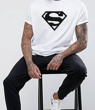 Men Dryfit Superman T-Shirt - White
