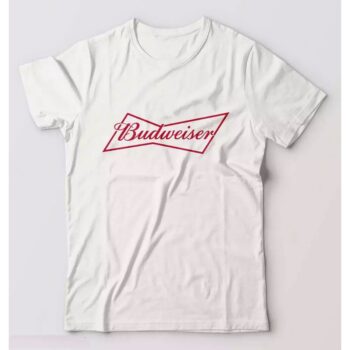 Men Cotton Budweiser T-Shirt - White